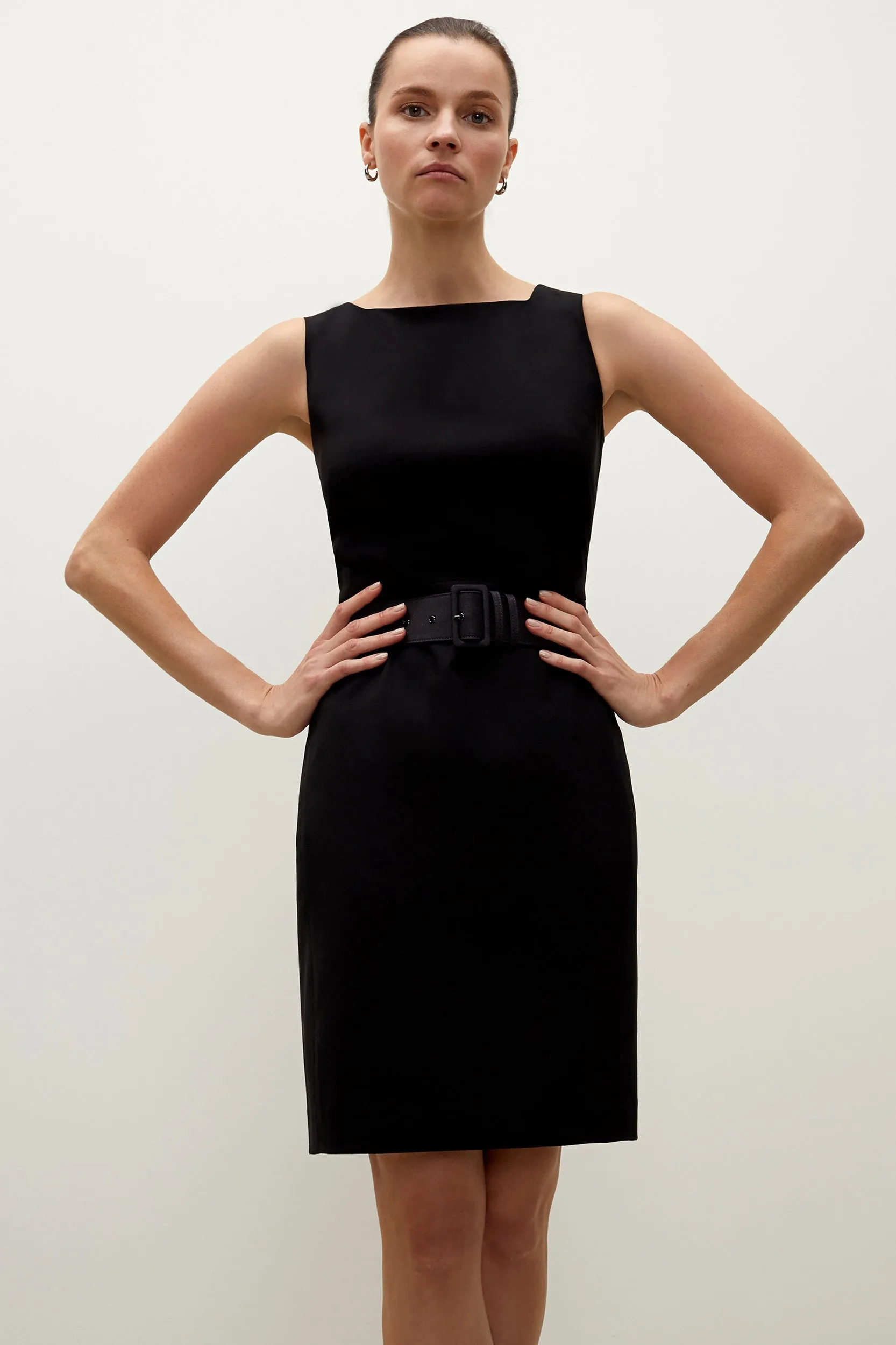 Cynthia Dress - Washable Wool Twill :: Black