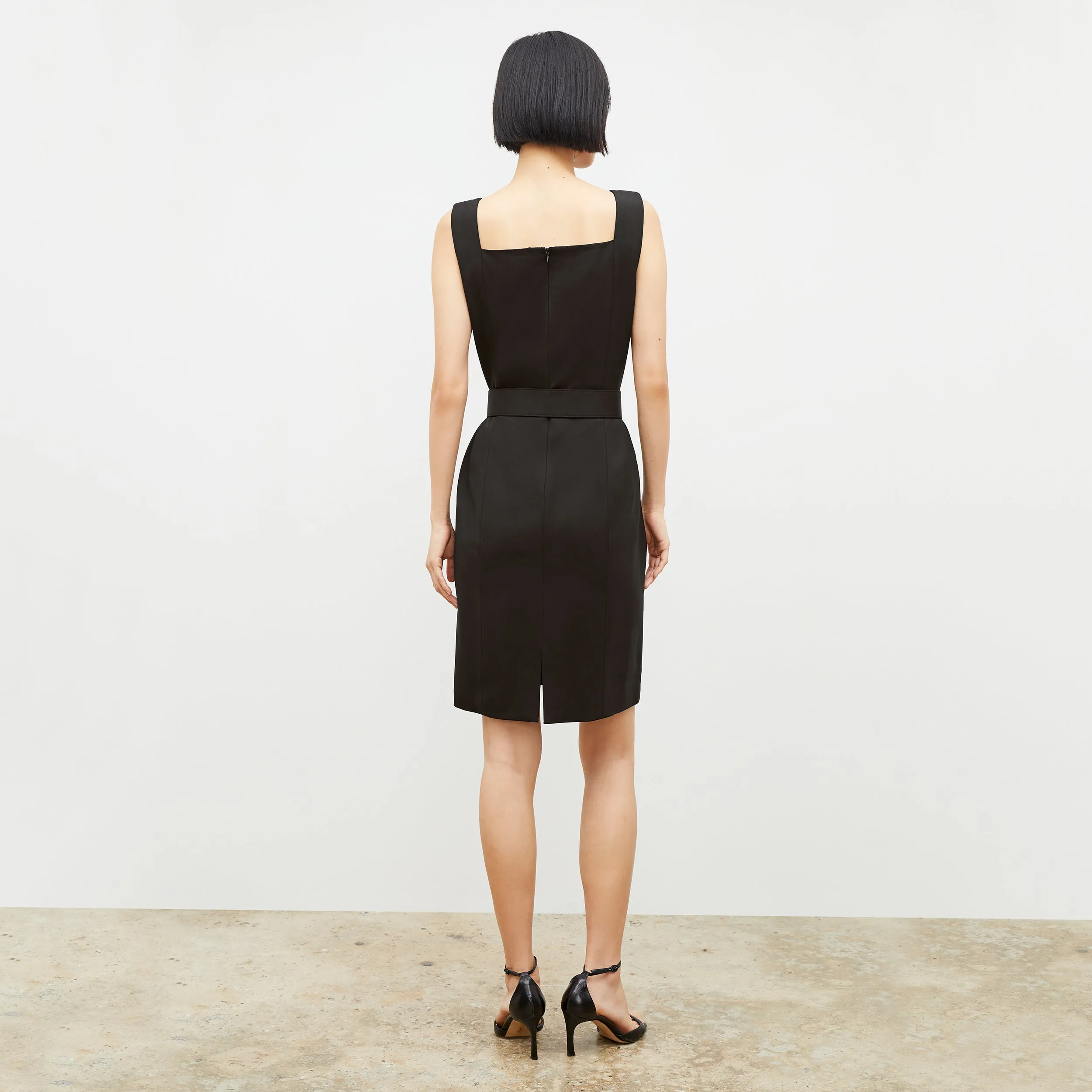 Cynthia Dress - Washable Wool Twill :: Black