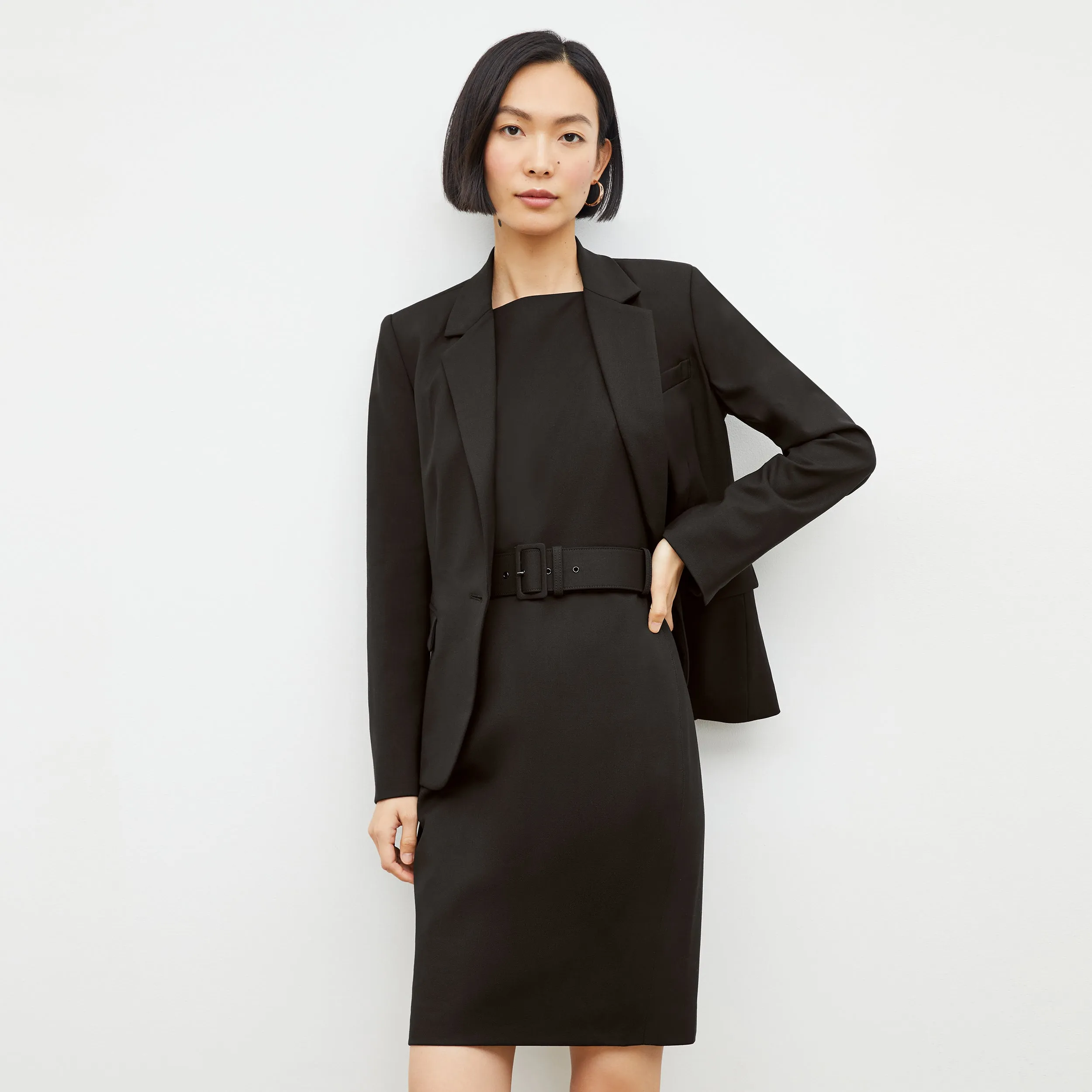 Cynthia Dress - Washable Wool Twill :: Black