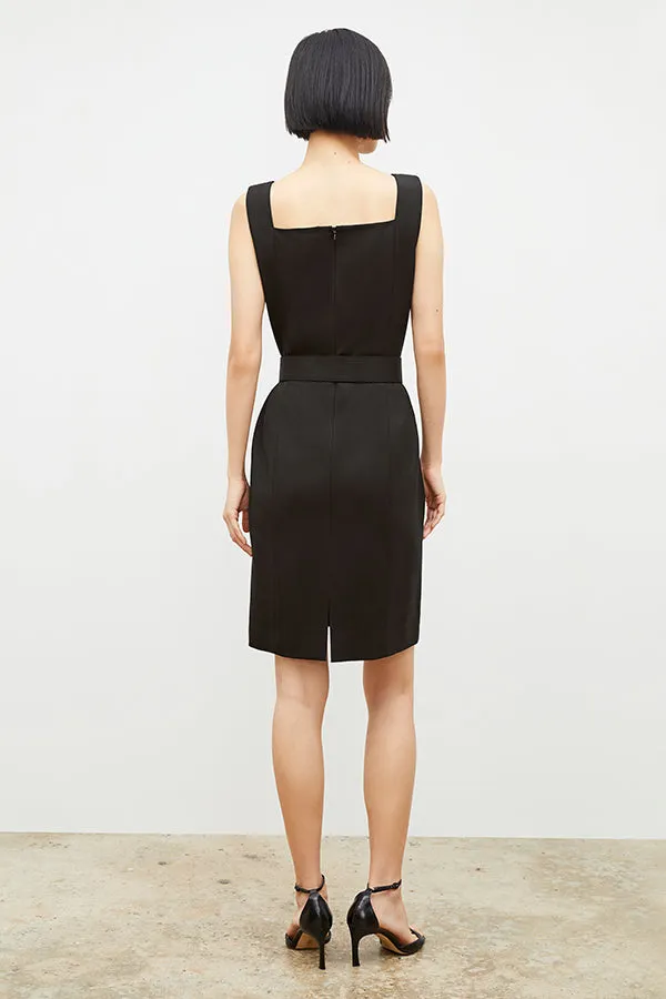 Cynthia Dress - Washable Wool Twill :: Black