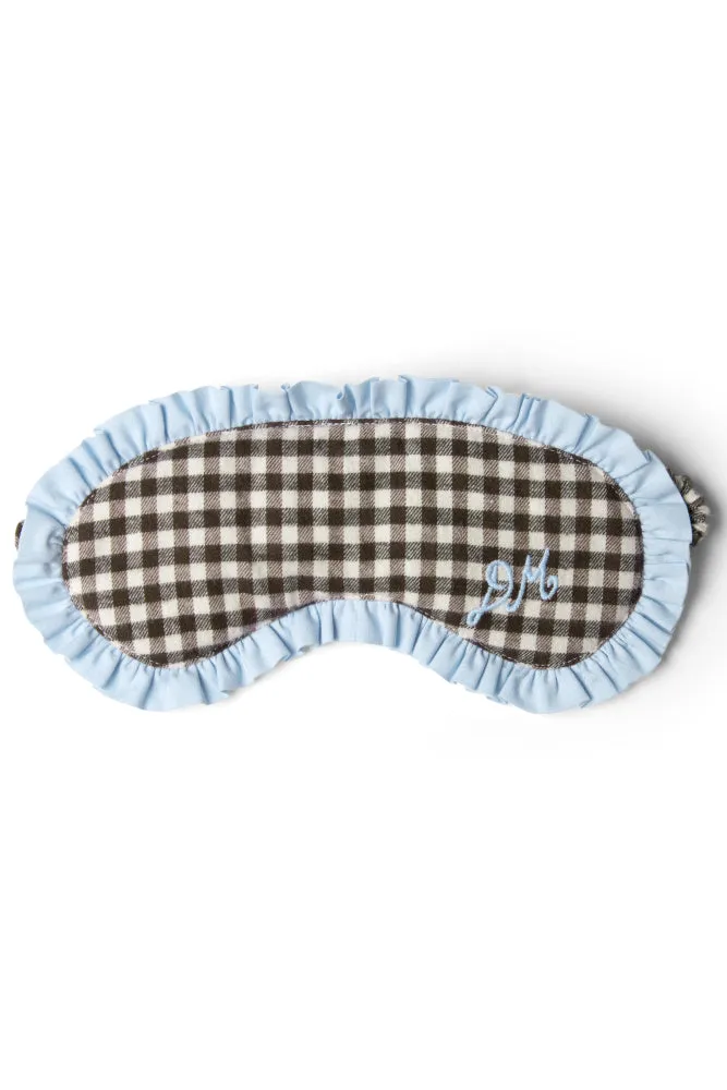 damson pj eye mask - brown gingham