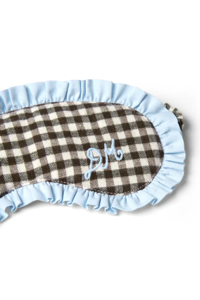 damson pj eye mask - brown gingham