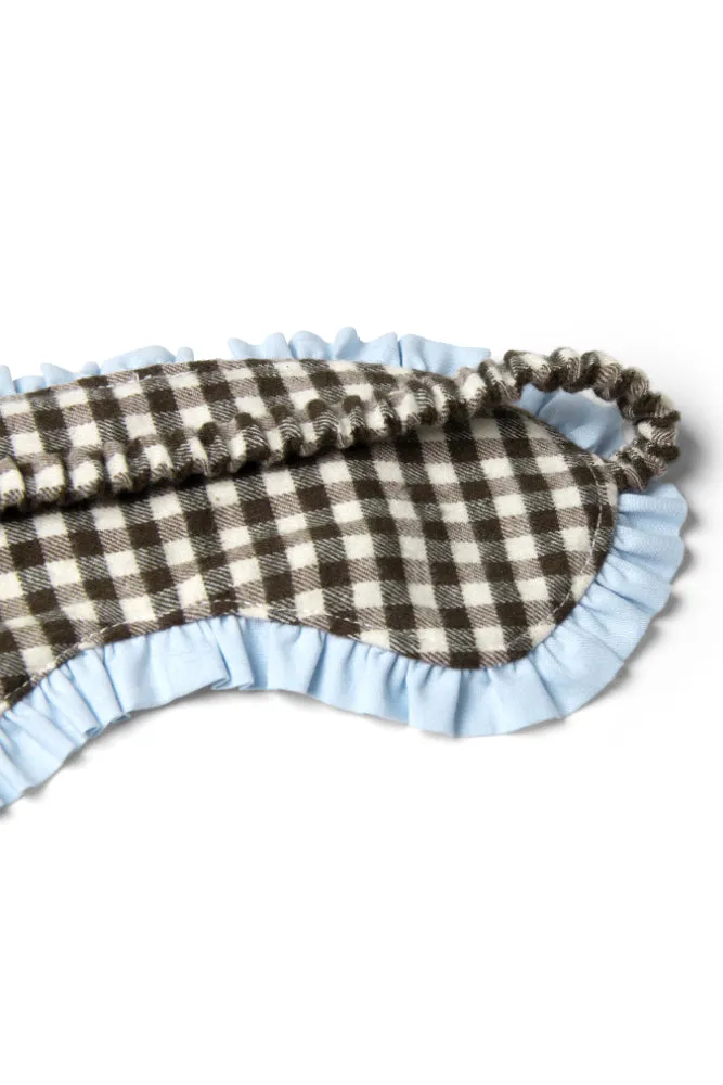 damson pj eye mask - brown gingham