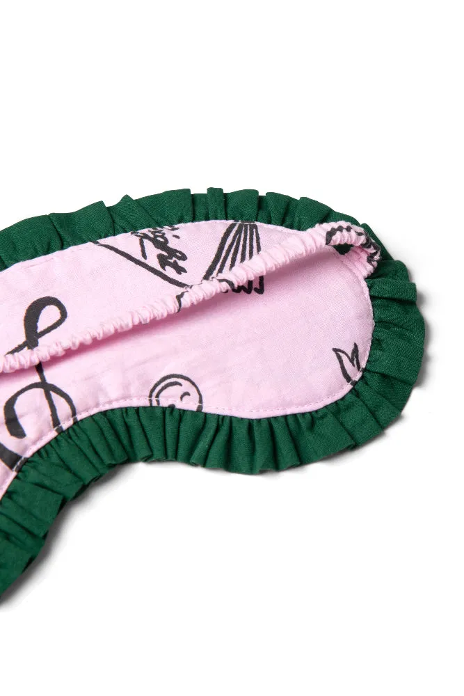 damson pj eye mask - pink symbols