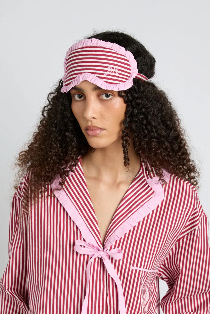 damson pj eye mask - red stripe