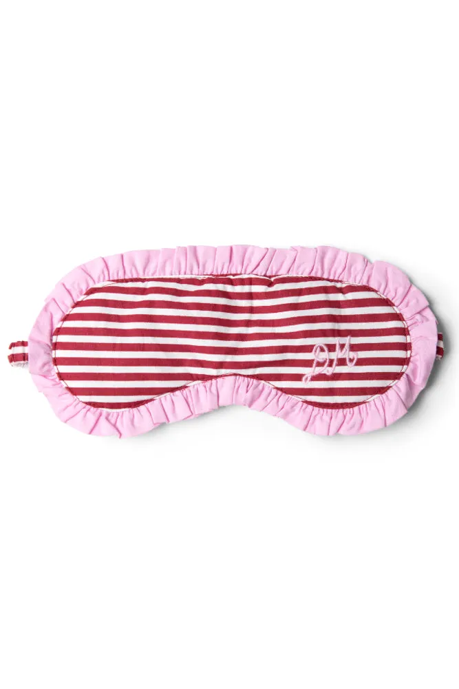 damson pj eye mask - red stripe