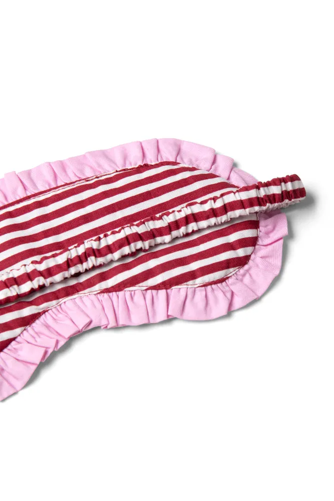 damson pj eye mask - red stripe