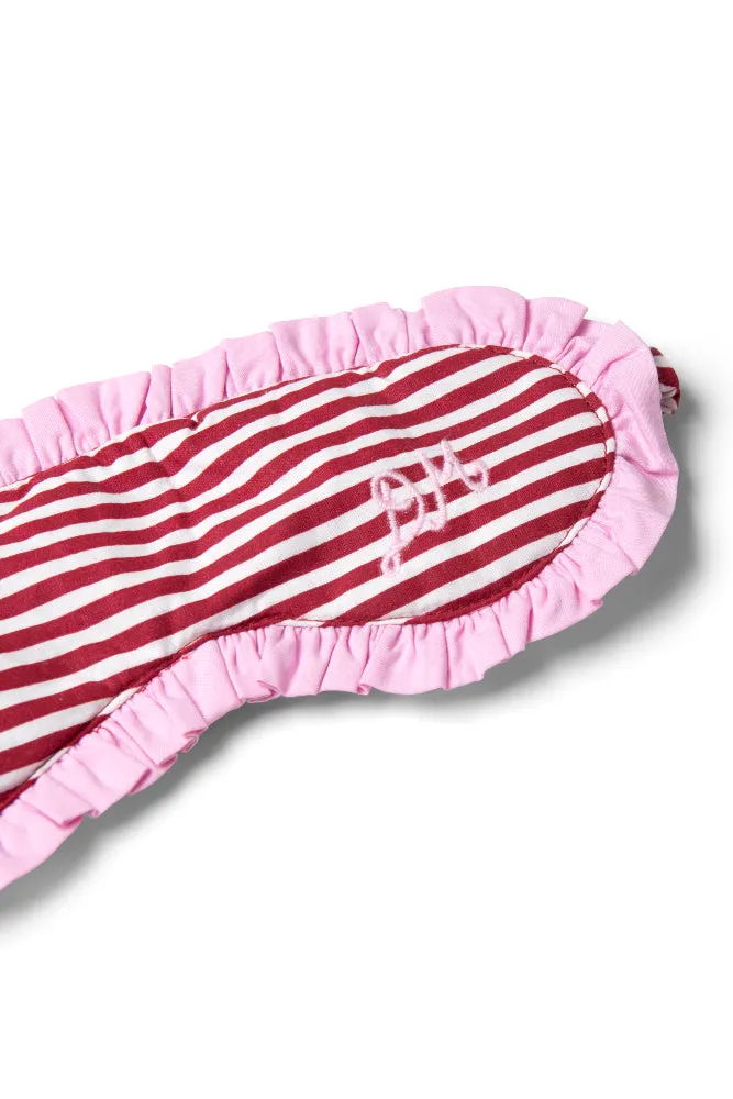 damson pj eye mask - red stripe