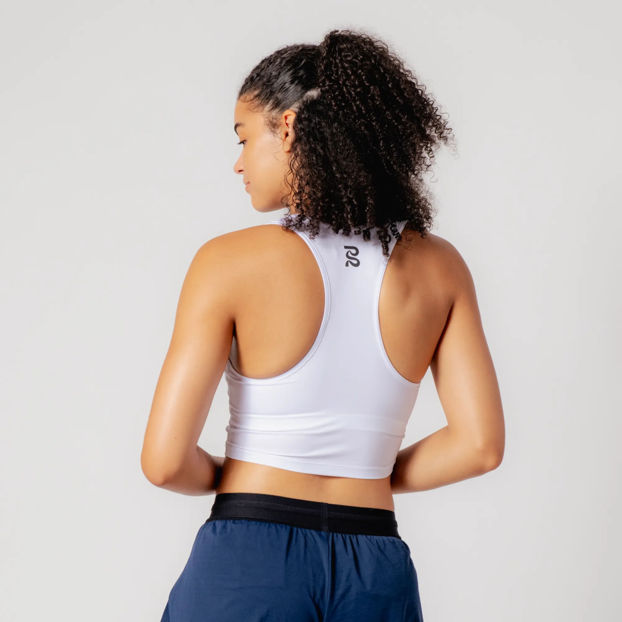 Drift™ Crop Singlet w/ Built in Bra - White