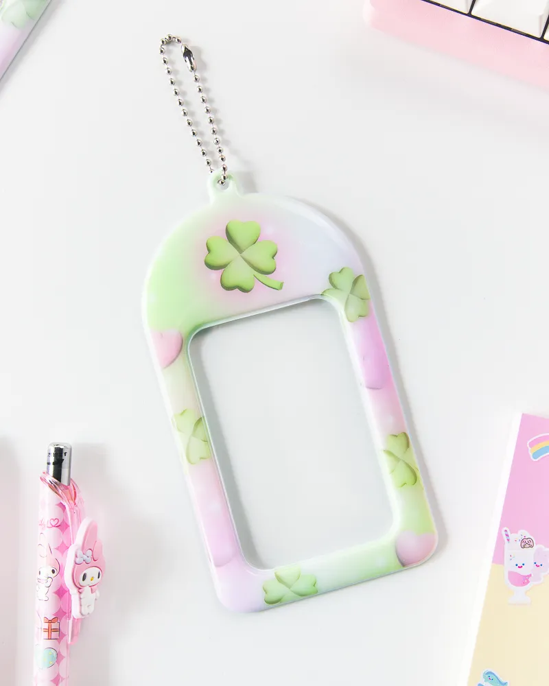 DUCKY WORLD Clover Heart Photocard Holder Keyring