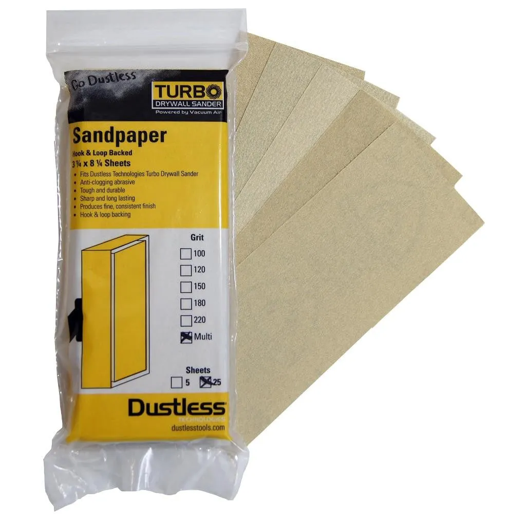 Dustless Sandpaper Multi Pack 25 Pack