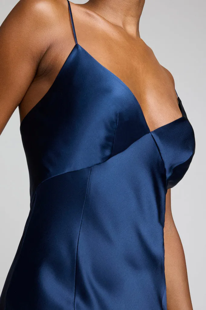 Eclipse Silk Slip in Navy