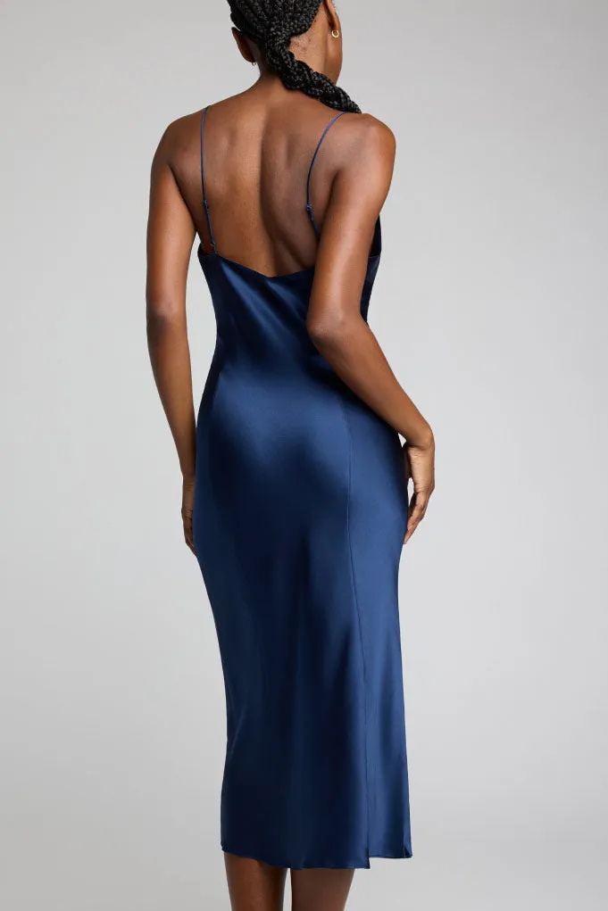 Eclipse Silk Slip in Navy