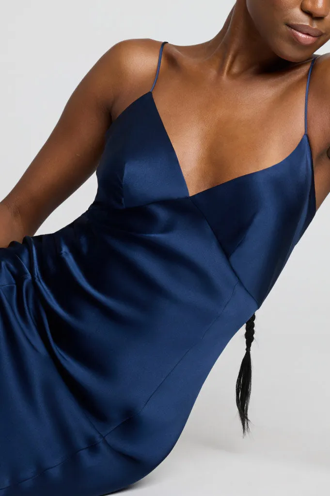 Eclipse Silk Slip in Navy