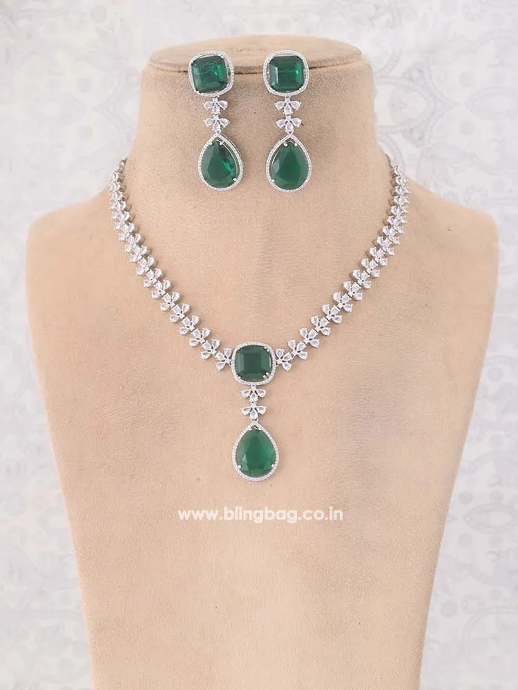 Emerald  Damaris Zirconia Jewellery Set