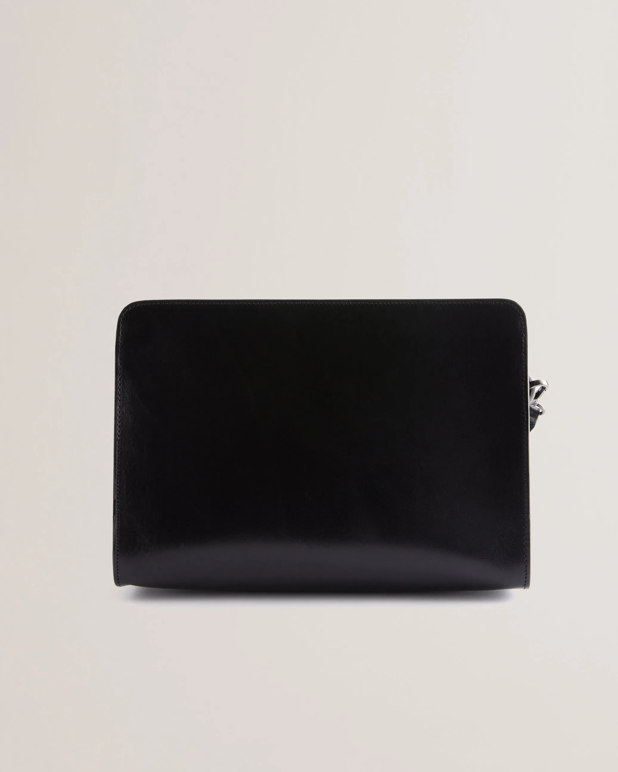 Eterio Etched Leather Washbag Black