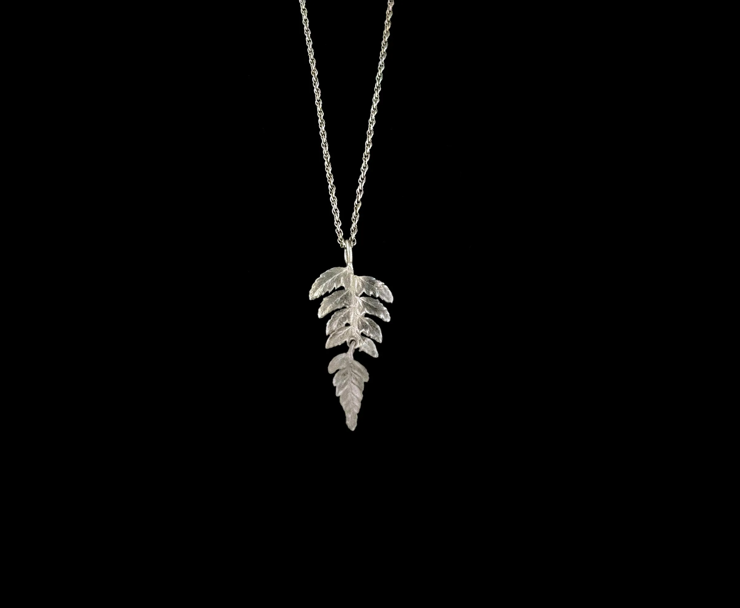 Fine Fern Silver Dainty Pendant