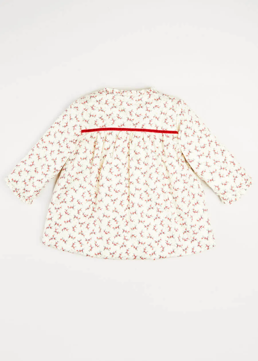 Floral Dressing Gown In Red And Gold (2-10yrs)