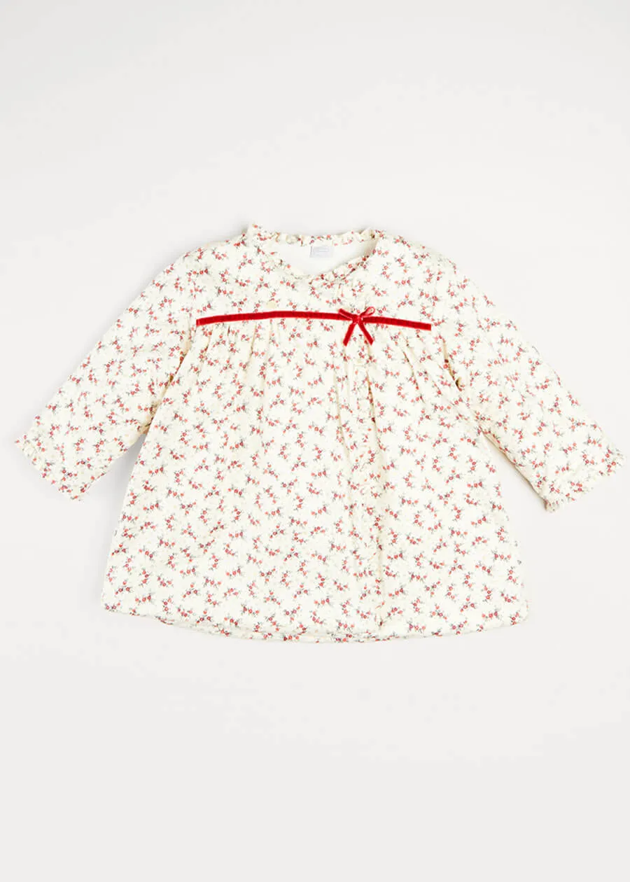 Floral Dressing Gown In Red And Gold (2-10yrs)