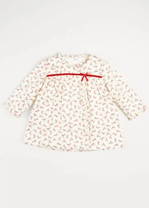 Floral Dressing Gown In Red And Gold (2-10yrs)