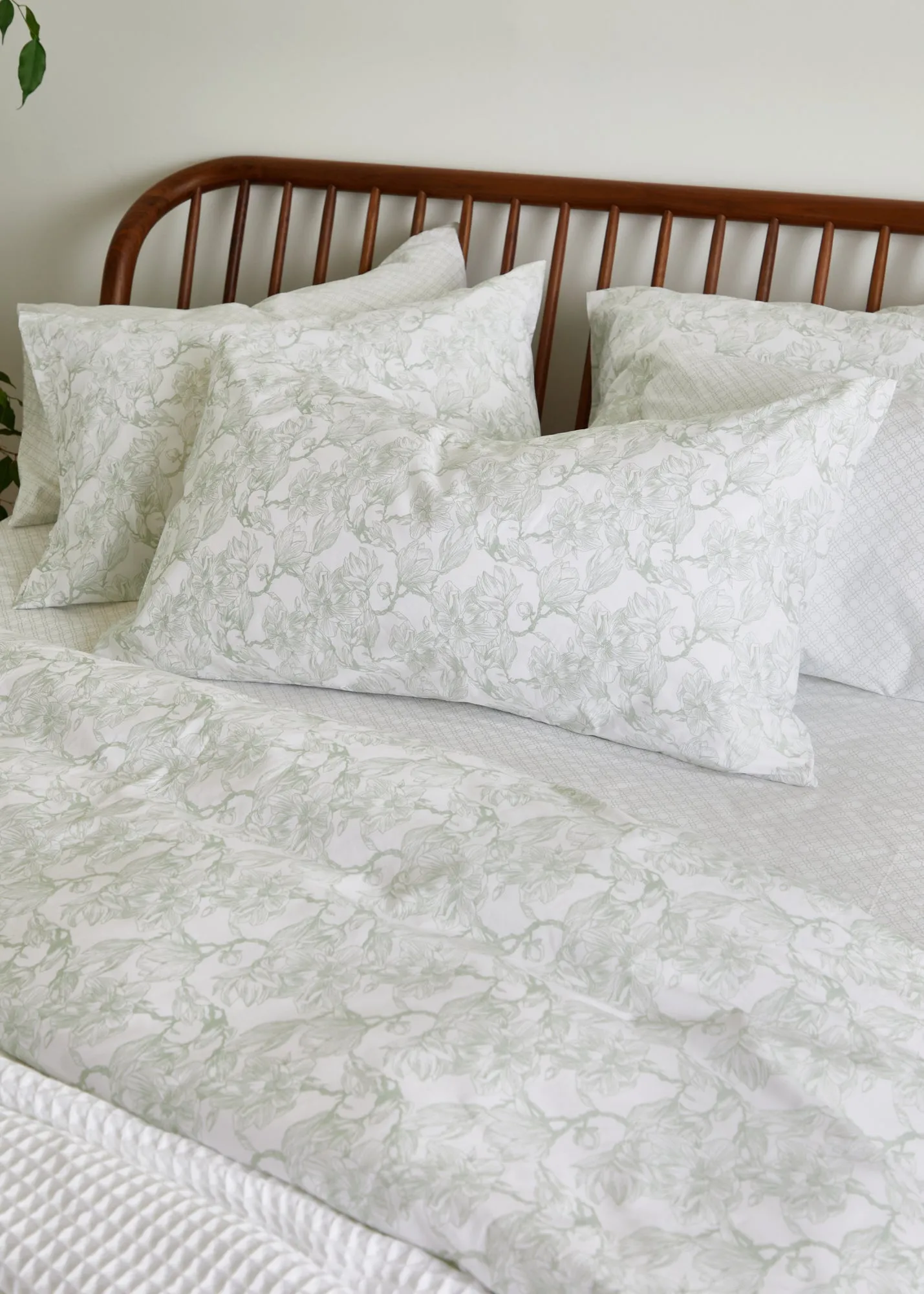 Foxford Sage Magnolia King Pillowcase Set