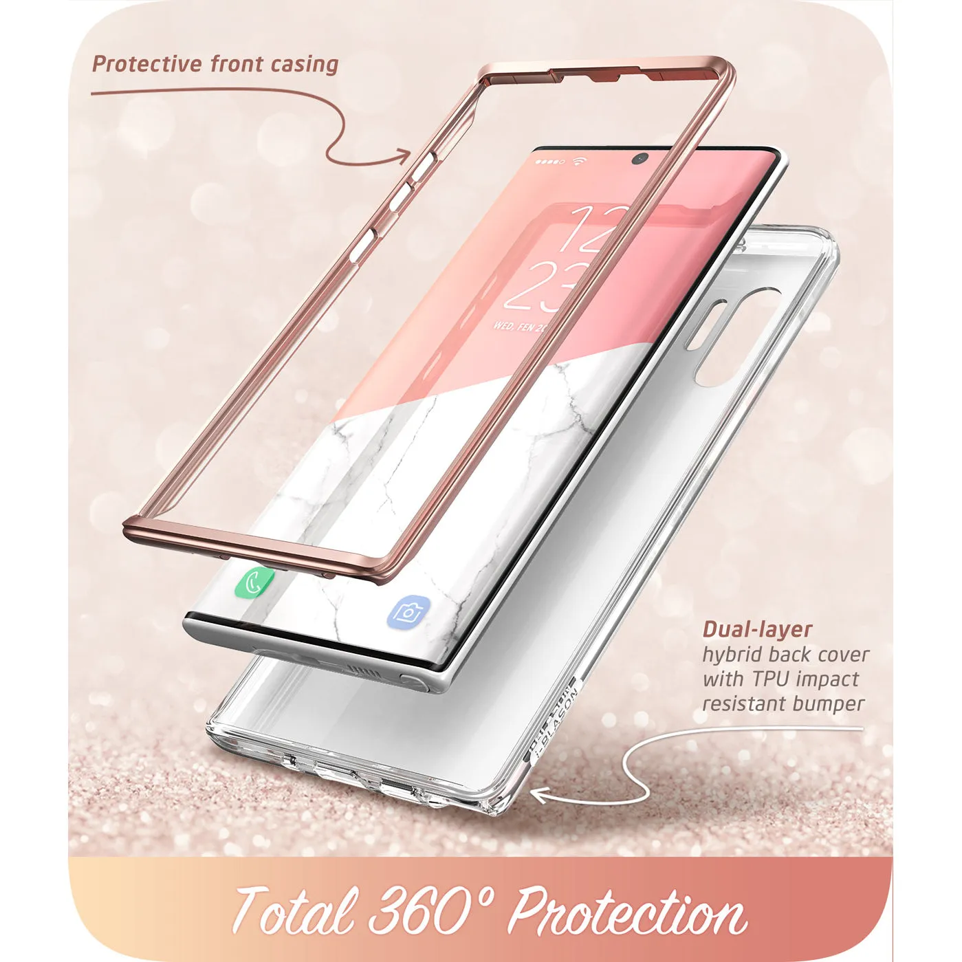 Galaxy Note10 Cosmo Case - Marble Pink