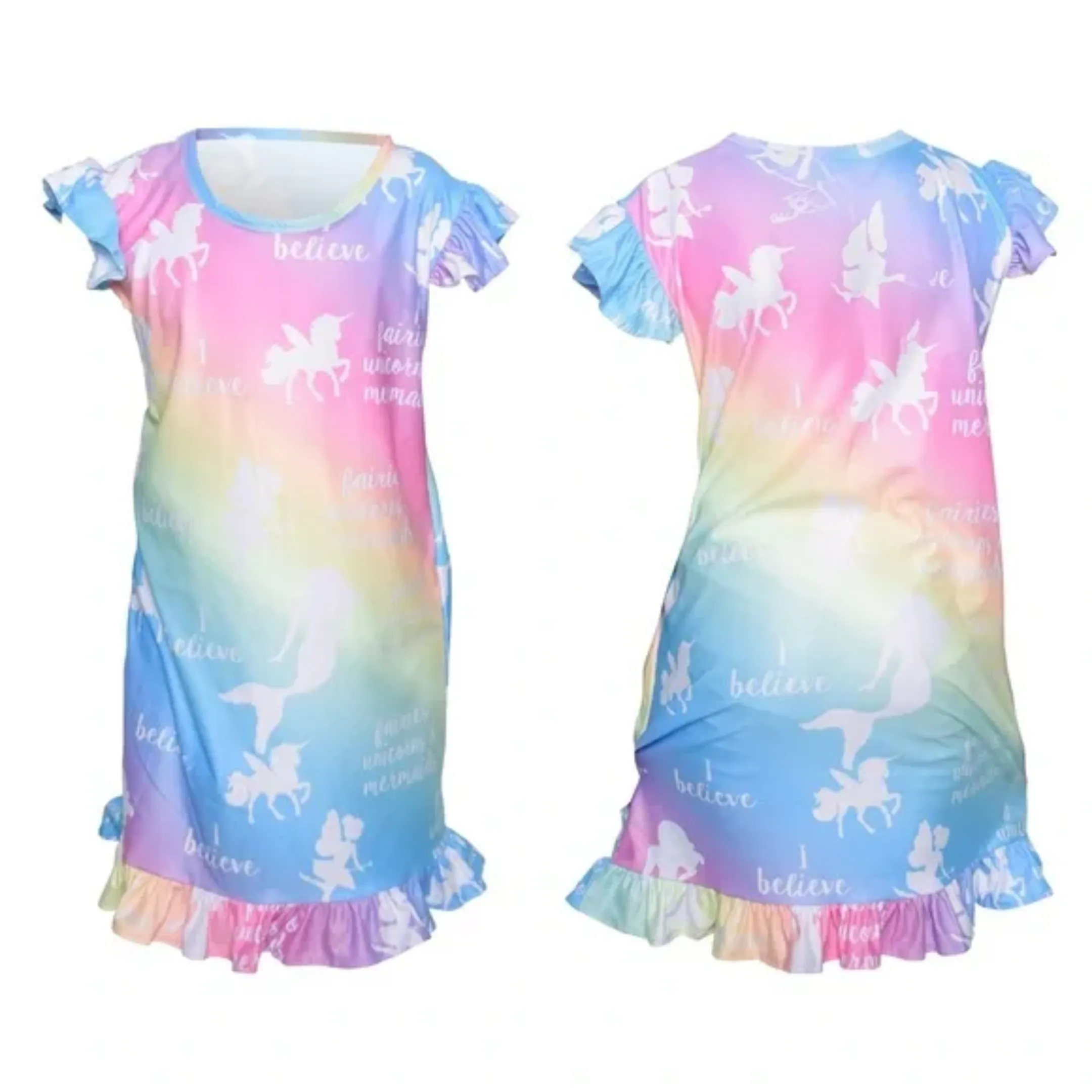 Girls' Unicorn NightGown - Rainbow