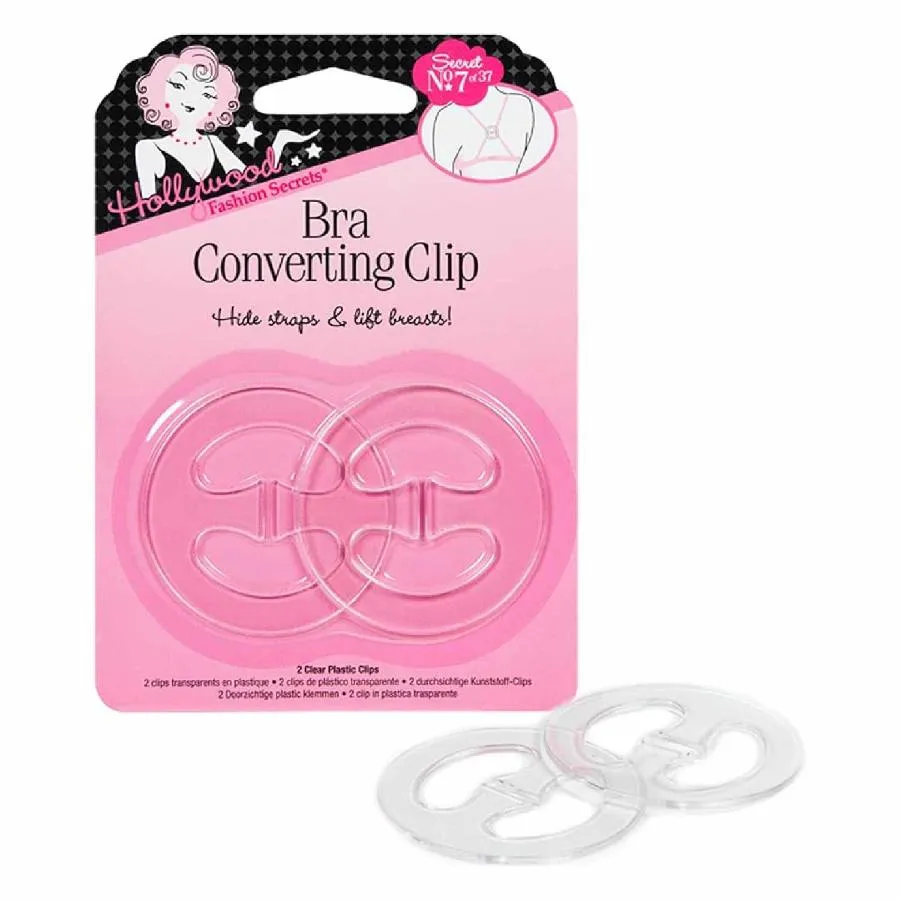 Hollywood Fashion Secrets - Bra Converting Clips, Clear, Transform Your Bra Style And Lift - 2 Count - 48 Pack