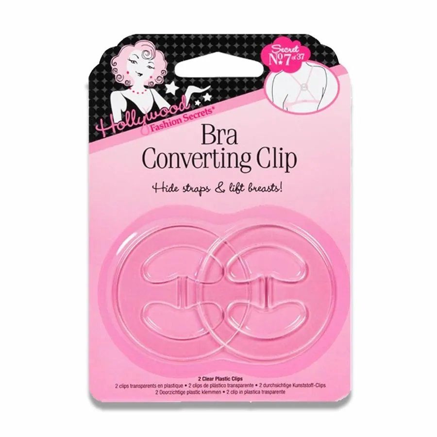 Hollywood Fashion Secrets - Bra Converting Clips, Clear, Transform Your Bra Style And Lift - 2 Count - 48 Pack