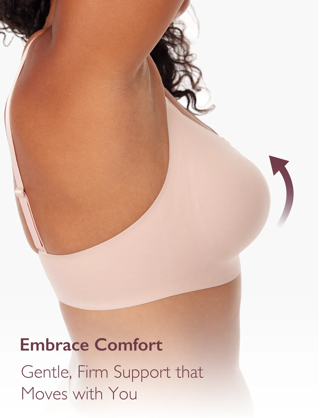 Invisible Square Neckline Comfort Wireless Everyday Bras