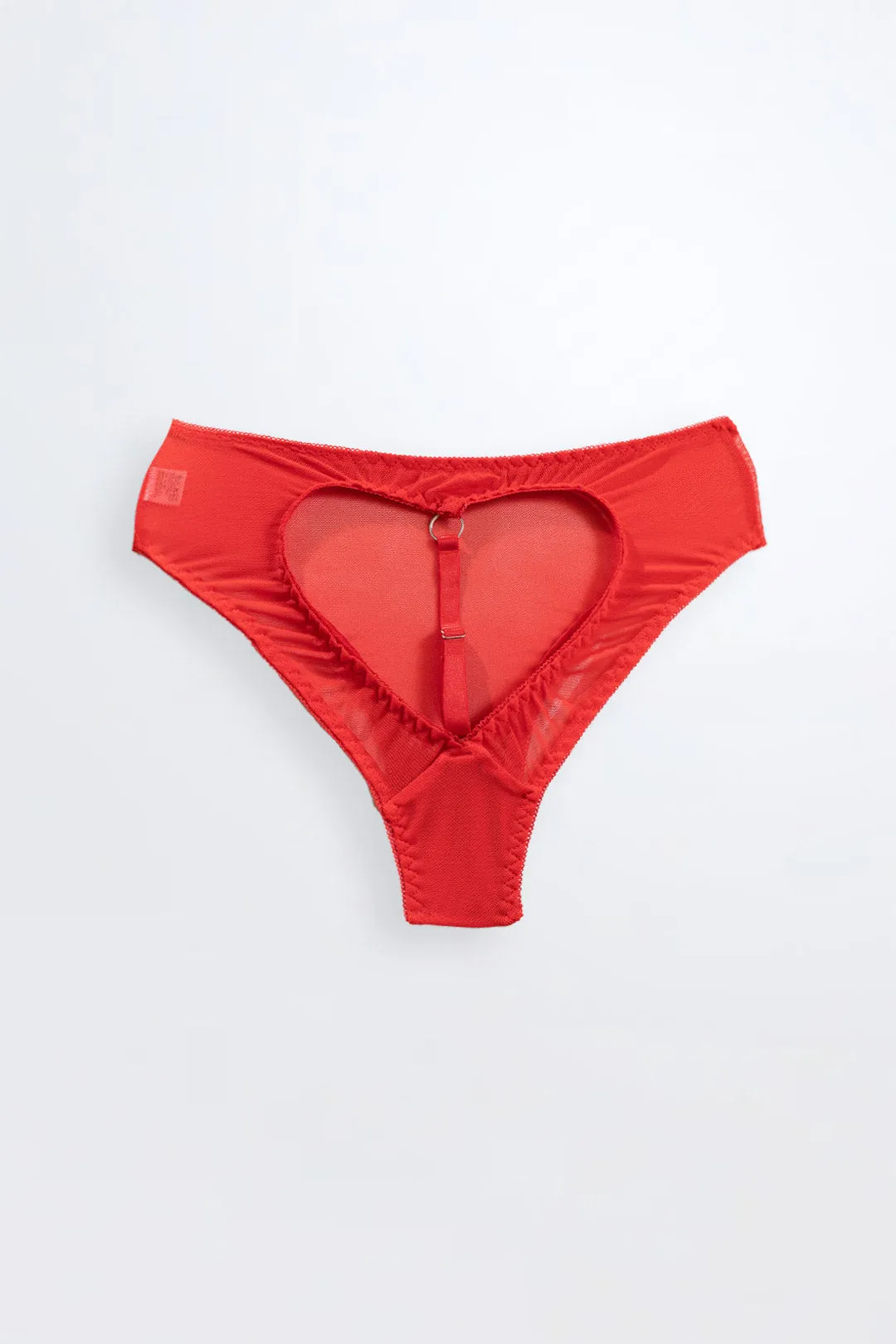 Kayla Open Knicker Cheeky Heart Red