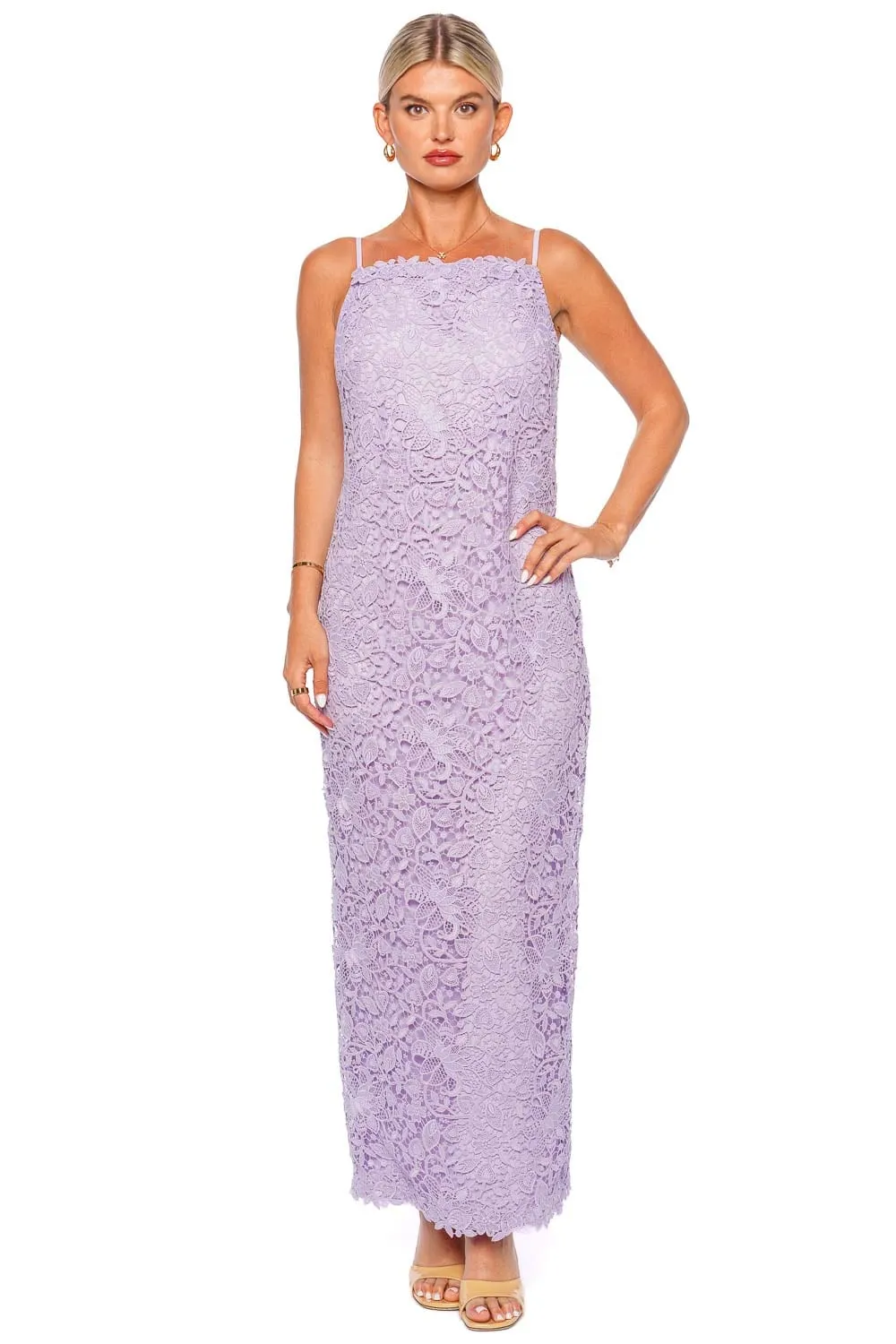 Lilac Lace Column Gown