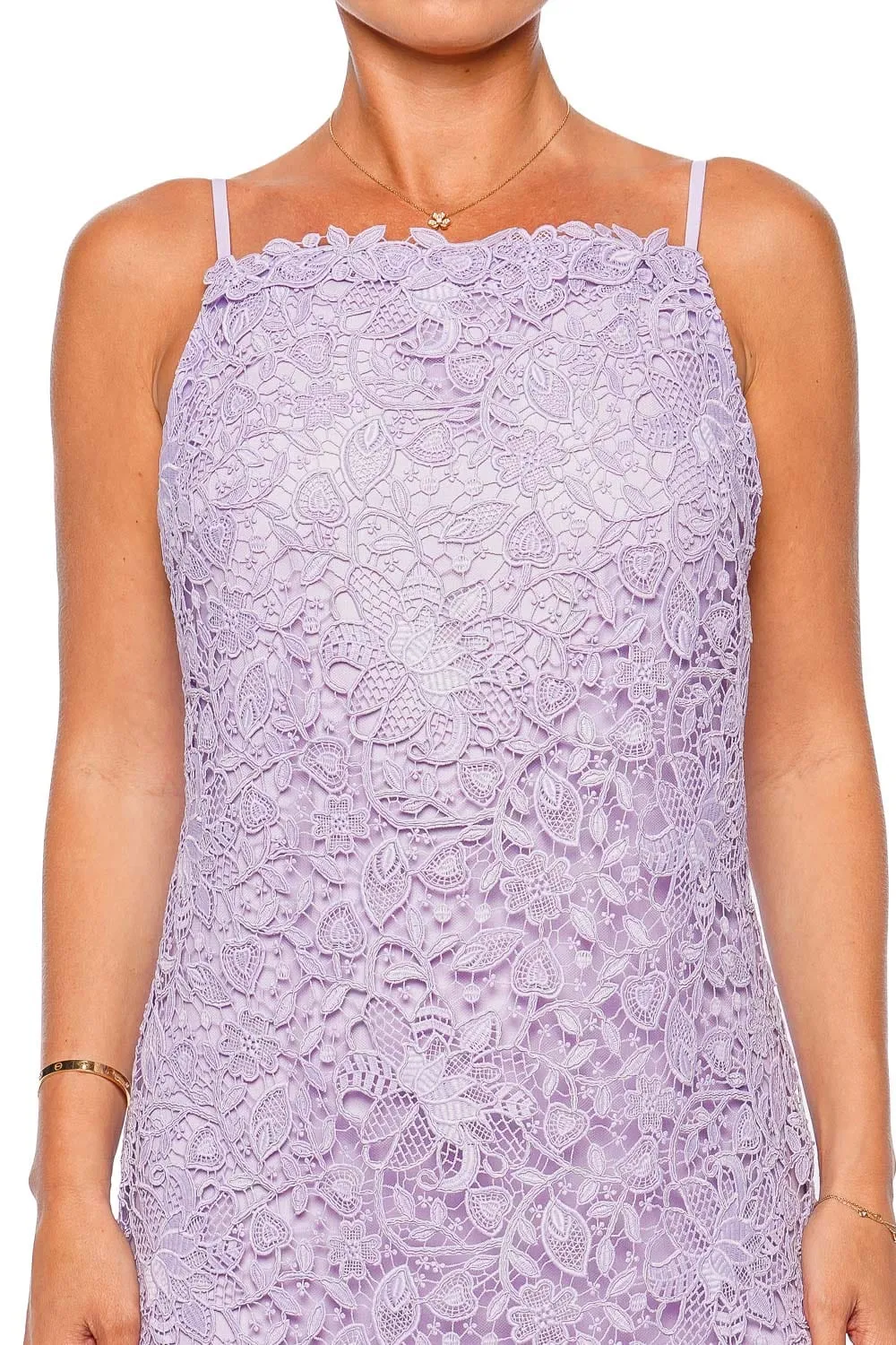 Lilac Lace Column Gown