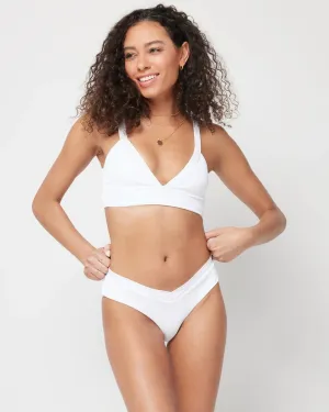 L*Space Women's Pratt Ribbed Bikini Bottom - Classic White