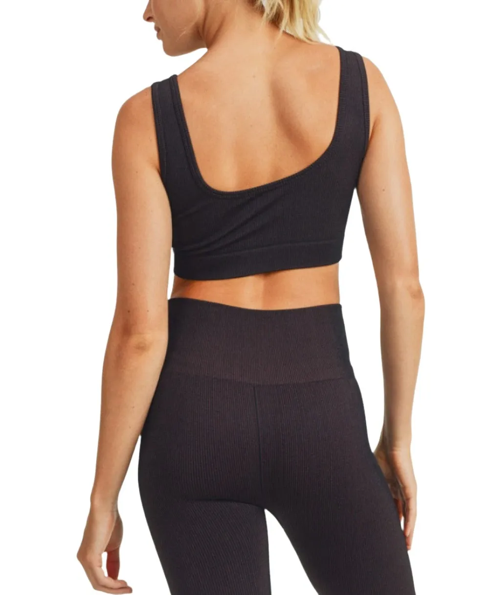 Mono B Ribbed Dry Brush Seamless Sports Bra AT2995