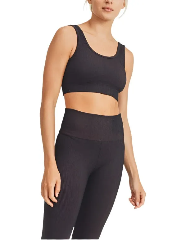 Mono B Ribbed Dry Brush Seamless Sports Bra AT2995