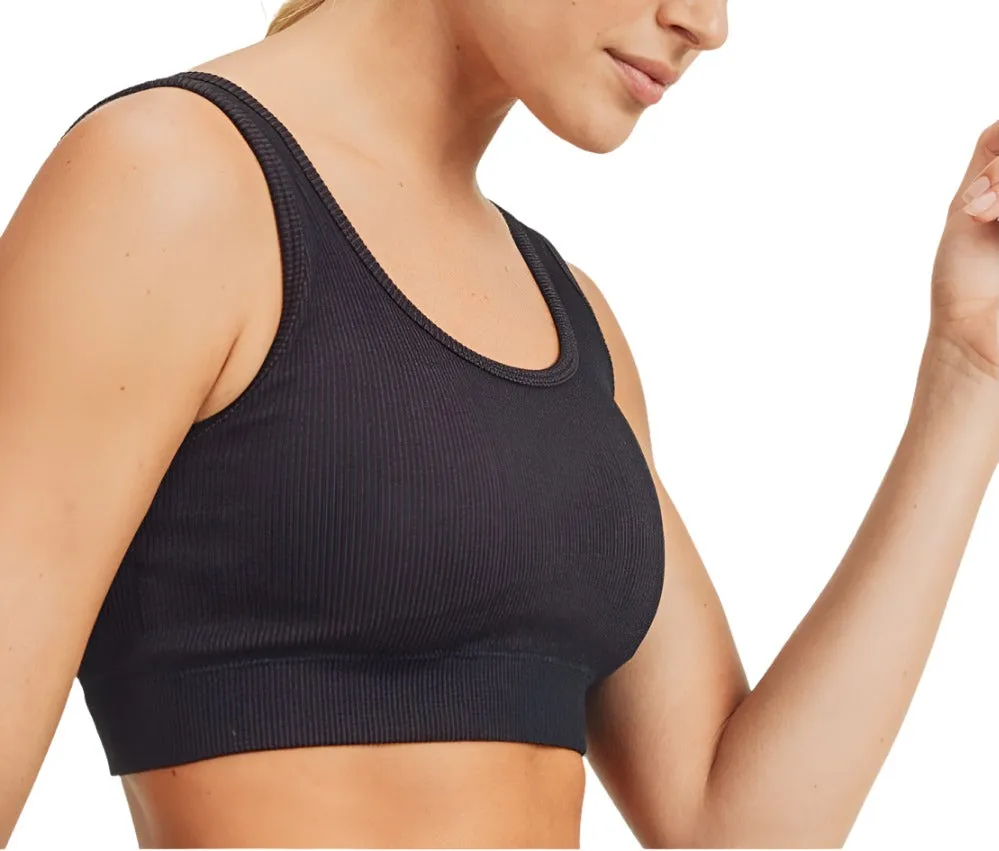 Mono B Ribbed Dry Brush Seamless Sports Bra AT2995