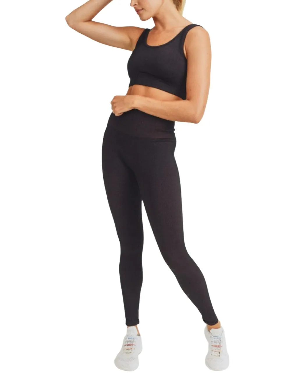 Mono B Ribbed Dry Brush Seamless Sports Bra AT2995