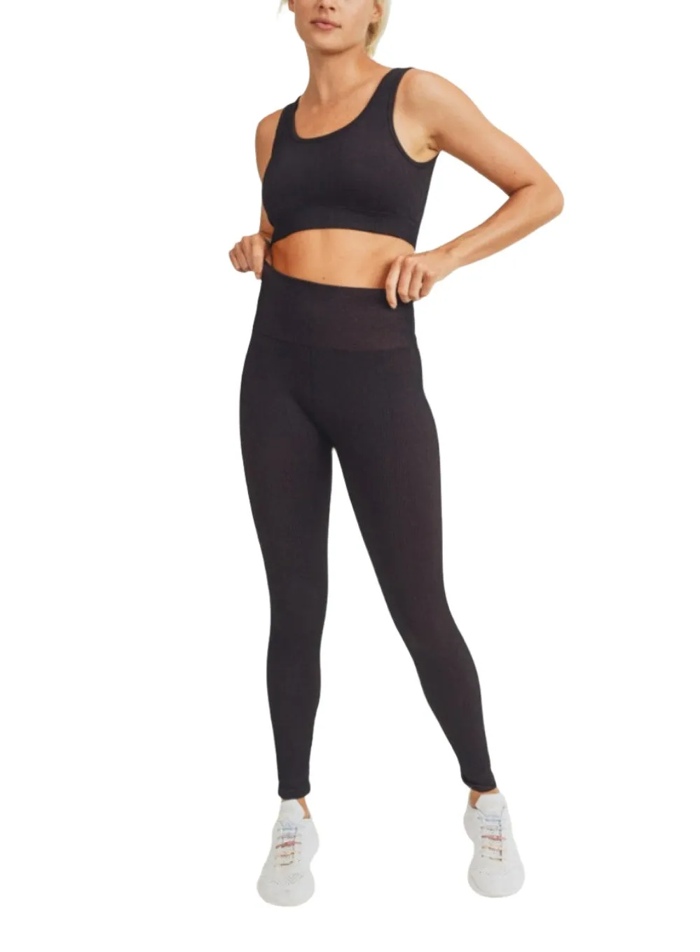 Mono B Ribbed Dry Brush Seamless Sports Bra AT2995