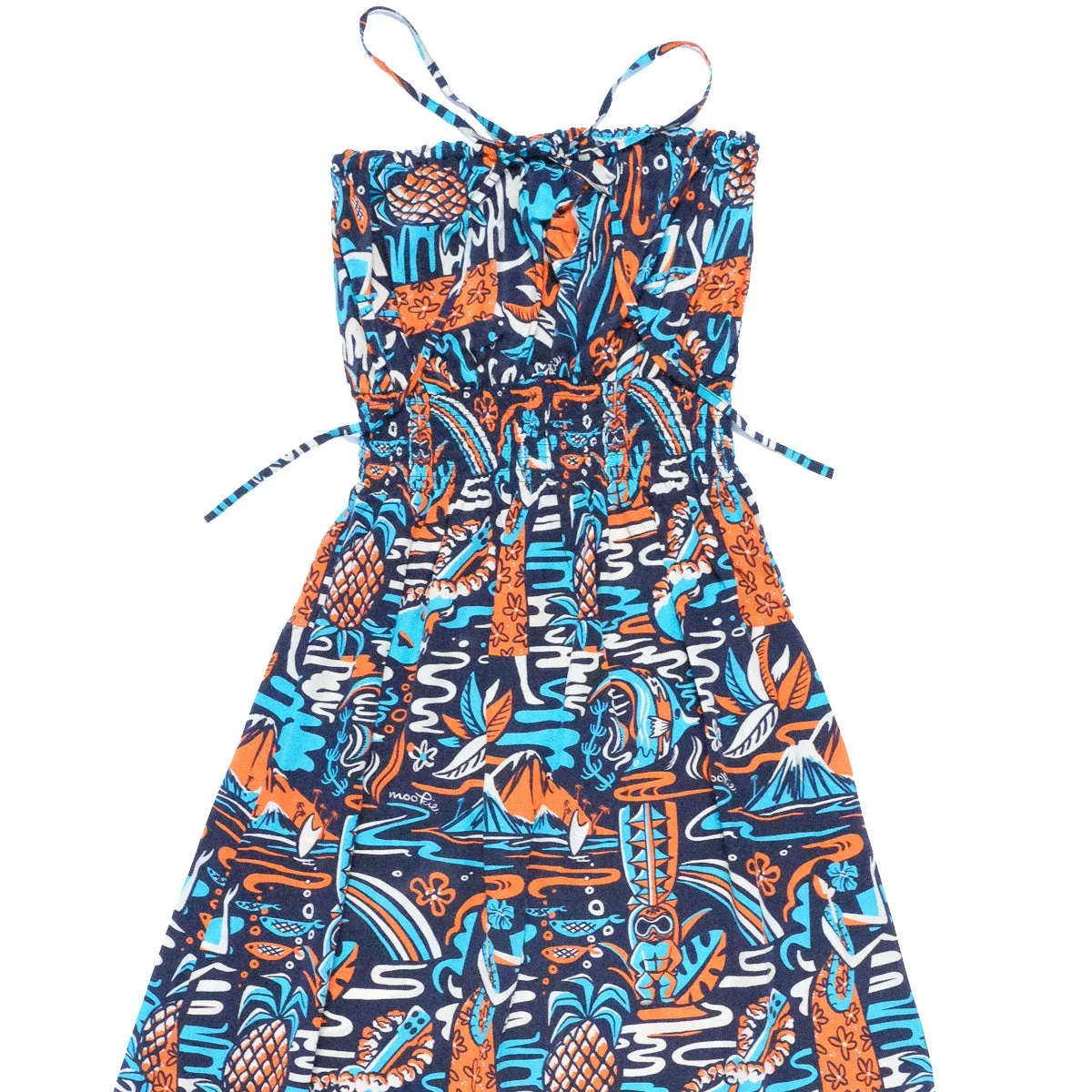 Mookie Sato x Avanti Tiki Luau (Long Halter Dress) - Navy