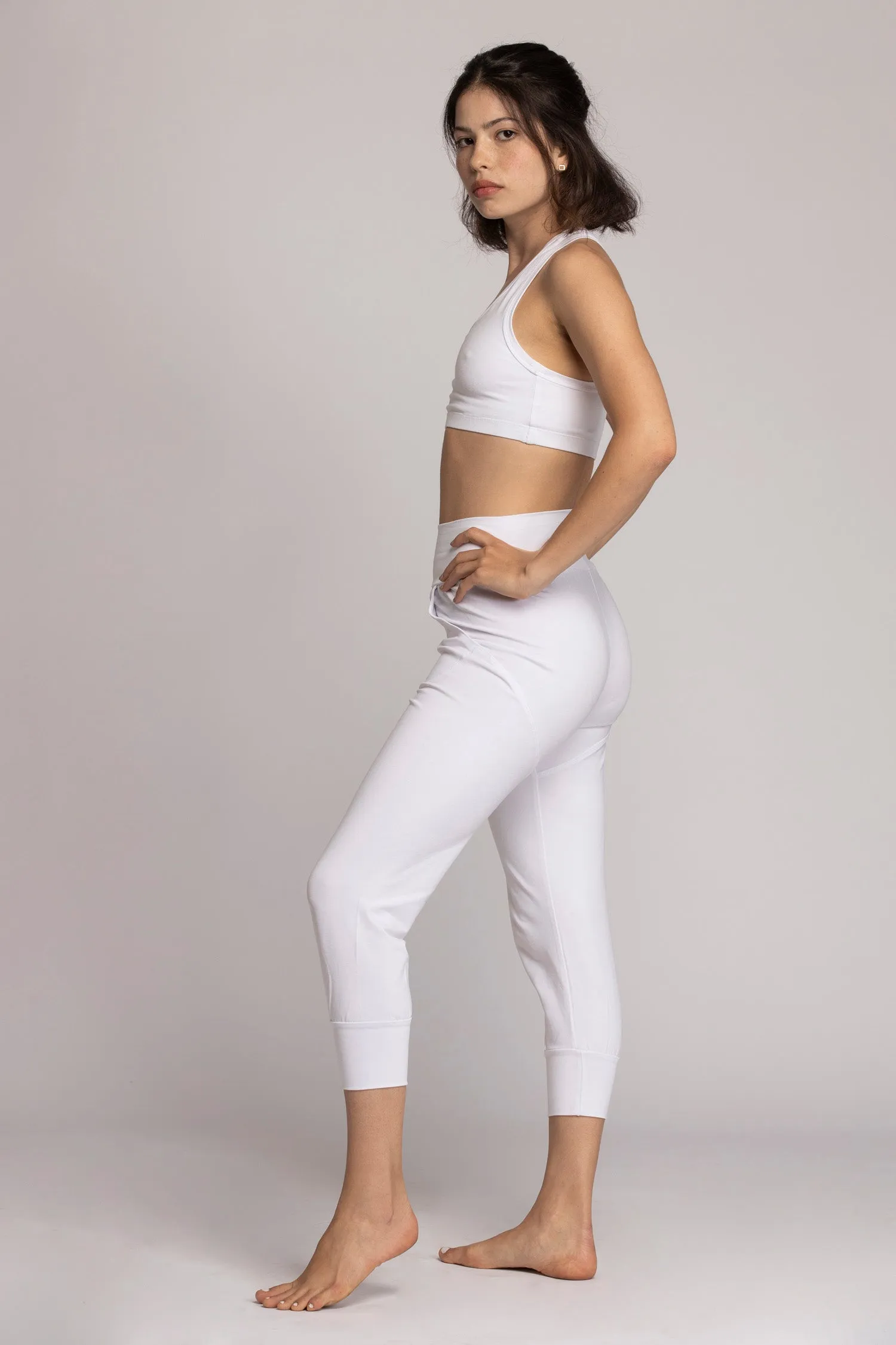 Organic Cotton Pure White Racer-Back Bra