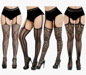 Plus Size Black Fishnet Stockings