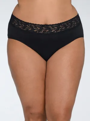 Plus Size Supima® Cotton French Brief Black