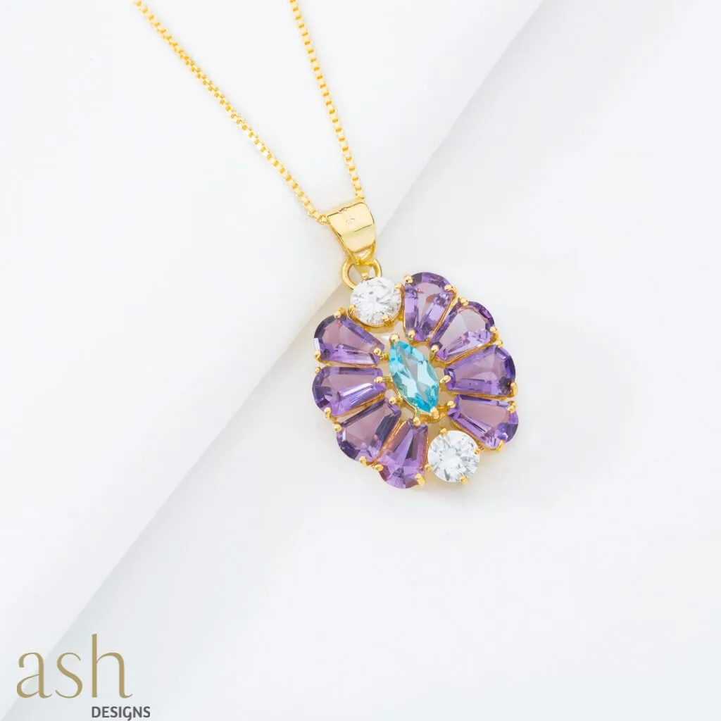 Purple Emperor Gemstone Pendant with Chain