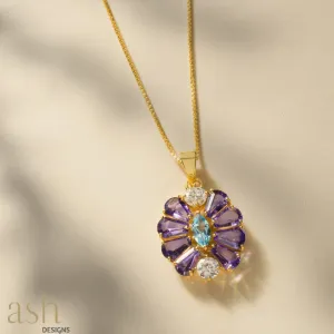 Purple Emperor Gemstone Pendant with Chain