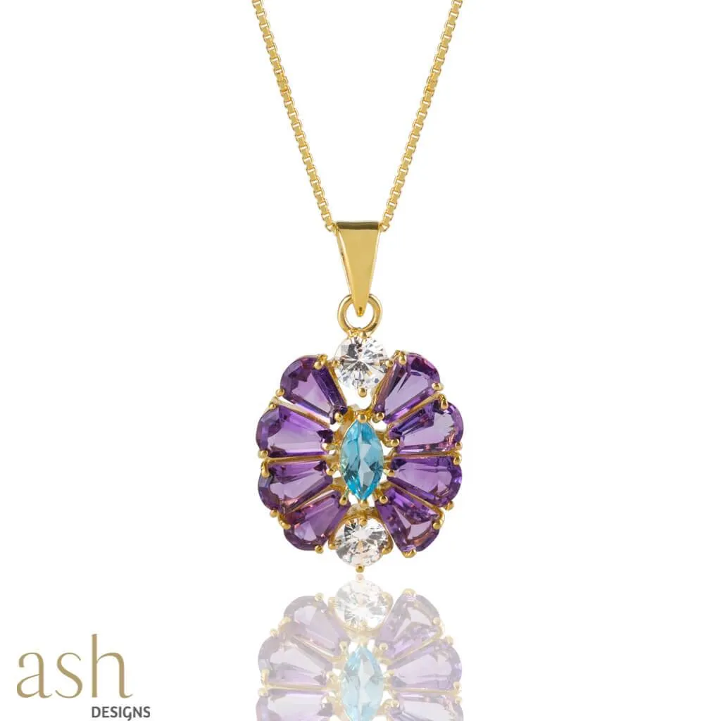 Purple Emperor Gemstone Pendant with Chain