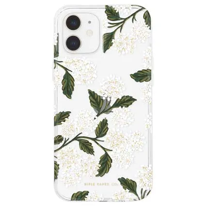 Rifle Paper-Hydrangea White for iPhone 12 Mini