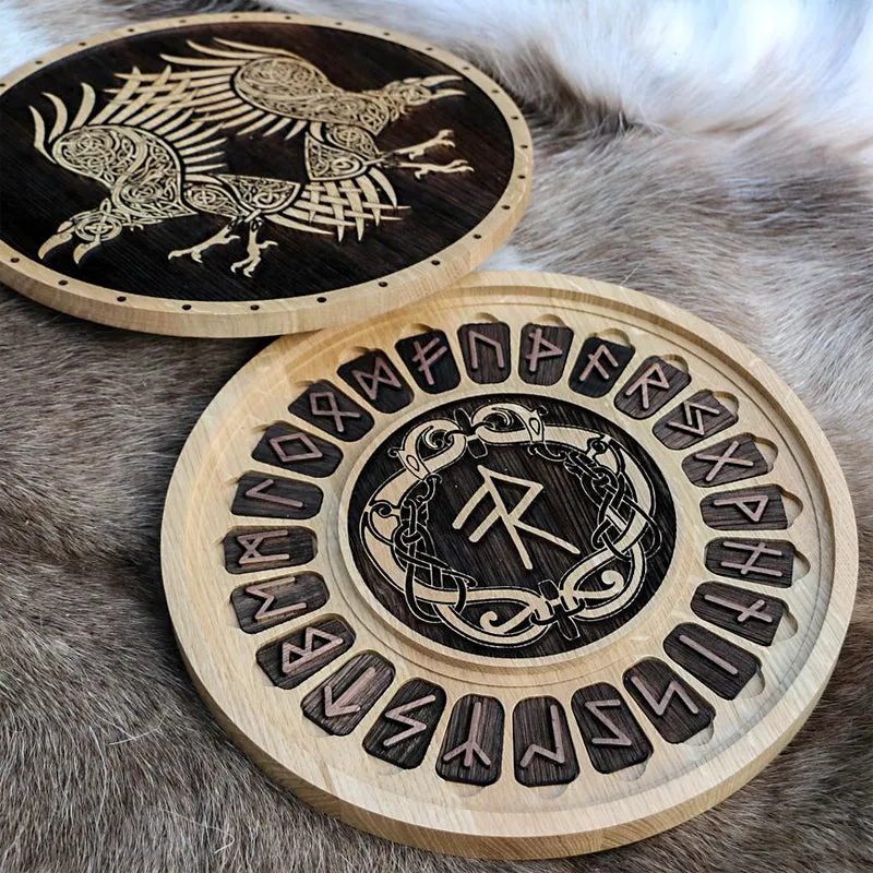 Rune Set (Huginn & Muninn) - Oak