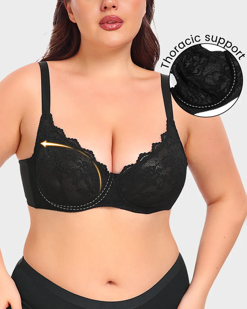 SheCurve®Lace Plunge Push-Up Bra