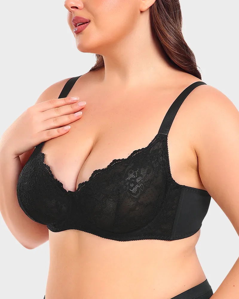 SheCurve®Lace Plunge Push-Up Bra